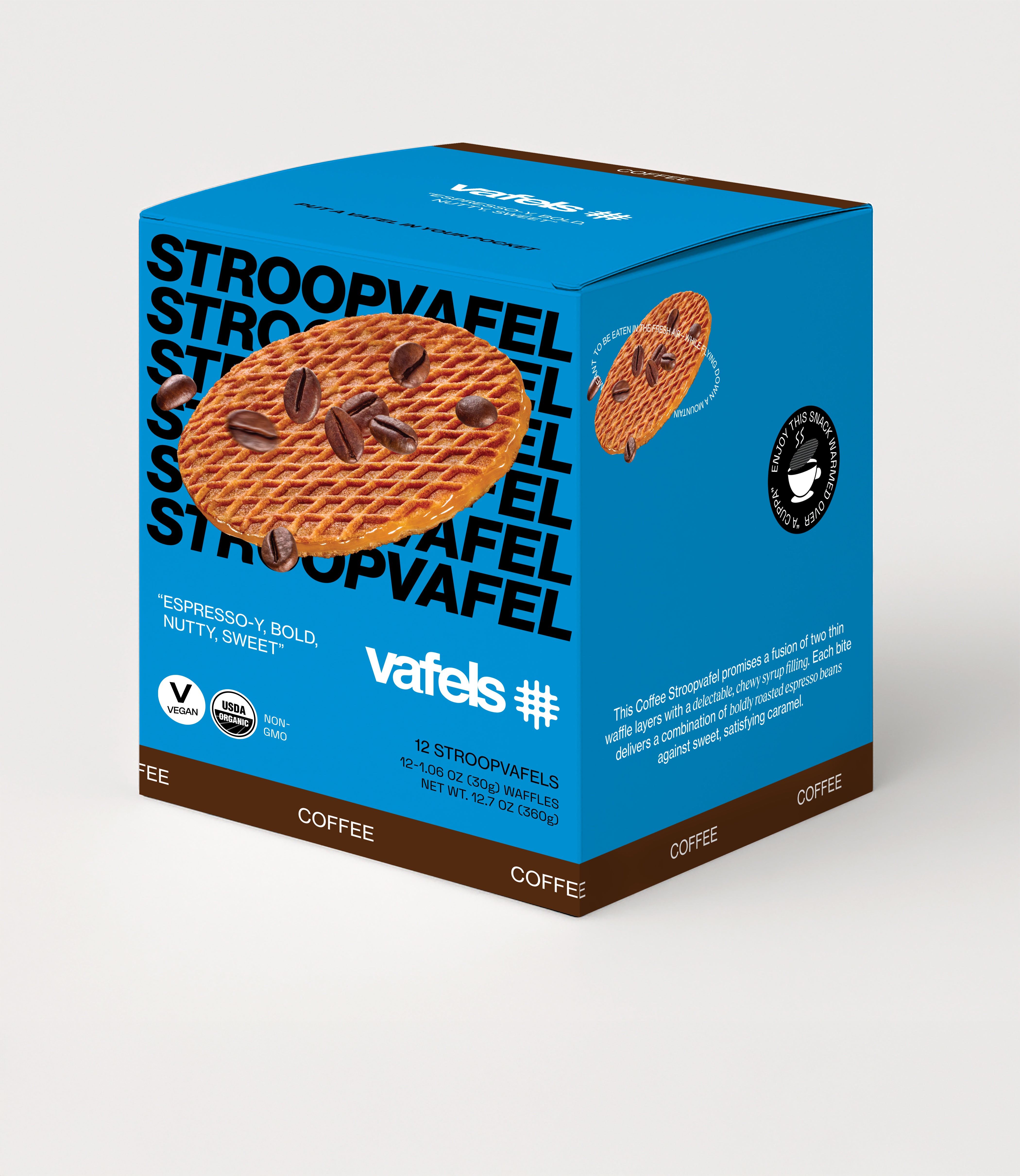 トップス Urig WAFFLE MEXICAN PO CHARCOAL 2 Vafels - 100% Plant-Based Organic Dutch Stroopwafels (Coffee)
