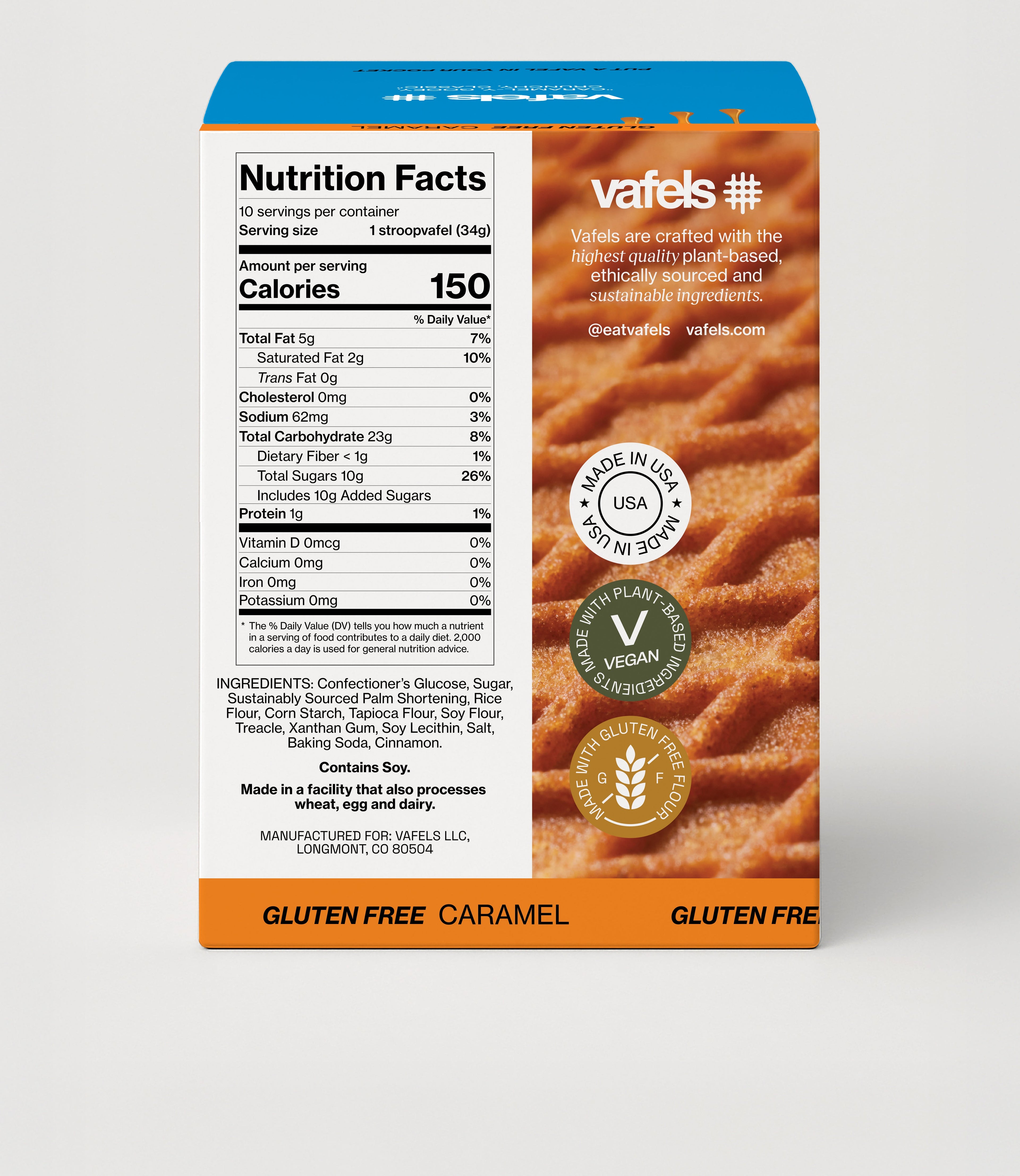 Gluten - Free Caramel Stroopvafels - Box of 10 - Vafels